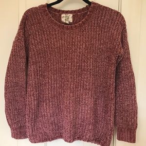 Hippie Rose Dusty Rose Chenille Sweater Size S